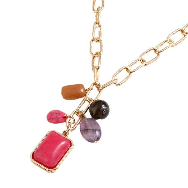 Temperament Entry Lux Color Pendant Necklace For Women European And American - Image 5
