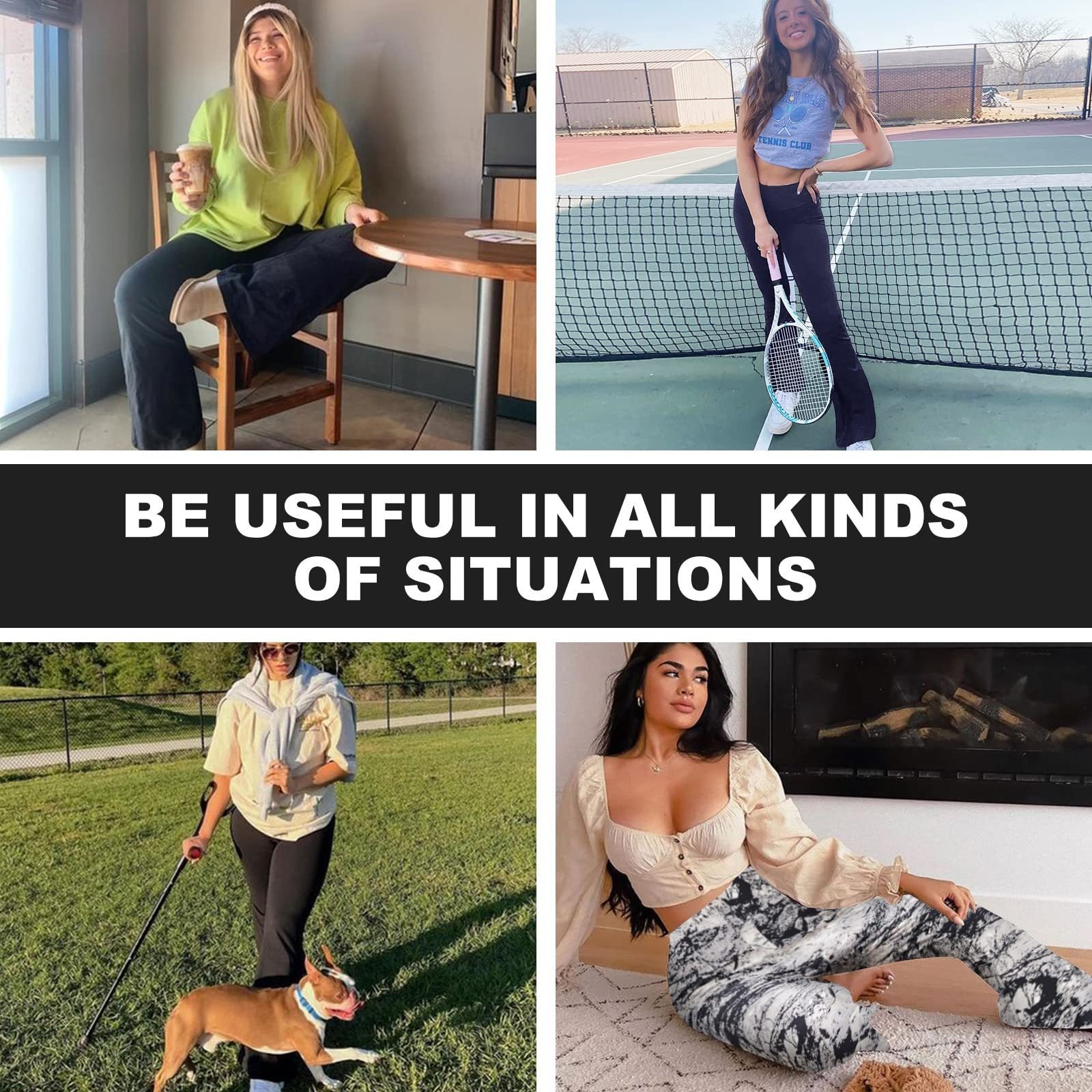 Palazzo Print Pants For Women Flare Leggings - Casual Boho Wide Leg Yoga Pants - Image 2