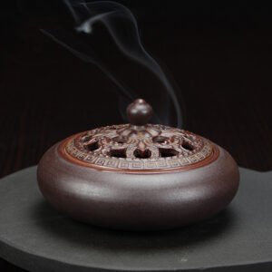 Four-Hour Retro Plate Incense Burner Ceramic Incense Burner Antique Pattern Incense