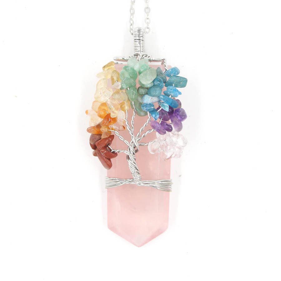 Crystal Column Tree Of Life Winding Pendant Necklace - Image 6