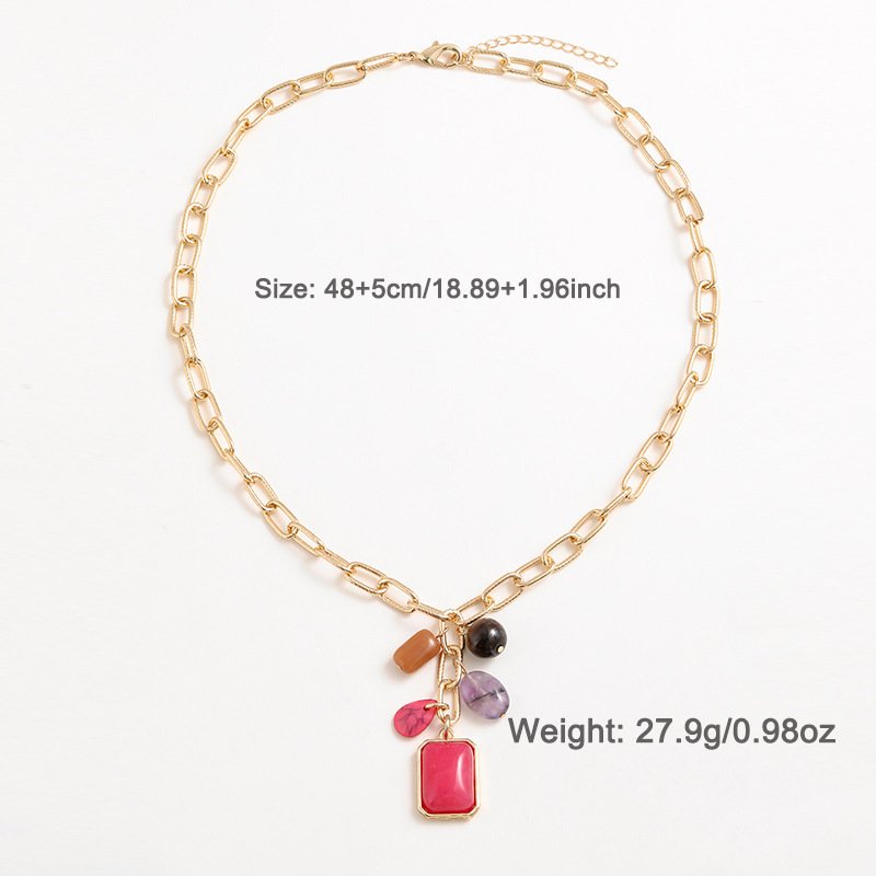 Temperament Entry Lux Color Pendant Necklace For Women European And American - Image 6