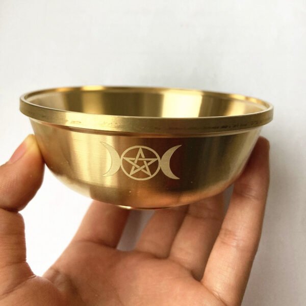 Pure Copper Altar Ceremony Five-pointed Star Three-phase Bowl Props ...