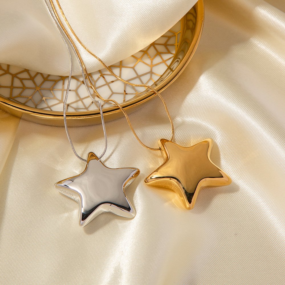 New 18K Gold-plated Necklace Jewelry Stainless Steel Five-pointed Star - Image 5