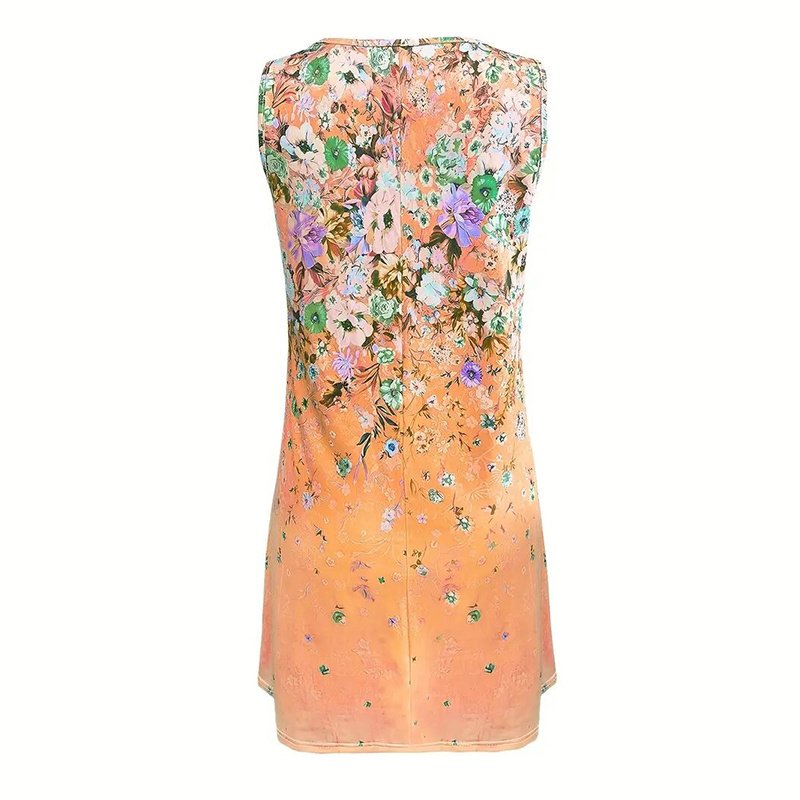 Women's Sleeveless Floral Print Boho Sundress Casual Loose Fit Summer Tank Dress - Image 4