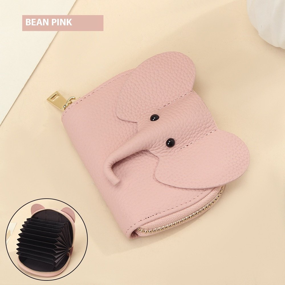 Leather Organ Card Holder Bags Creative Elephant Zipper Wallet Fashion Bag - Image 7
