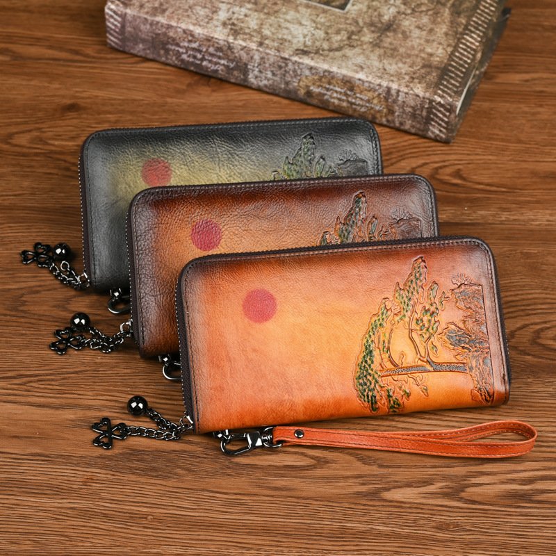 Women's Leather Wallet Long Rising Sun - Image 2