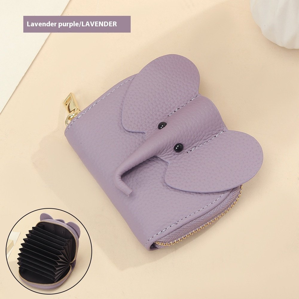 Leather Organ Card Holder Bags Creative Elephant Zipper Wallet Fashion Bag - Image 9