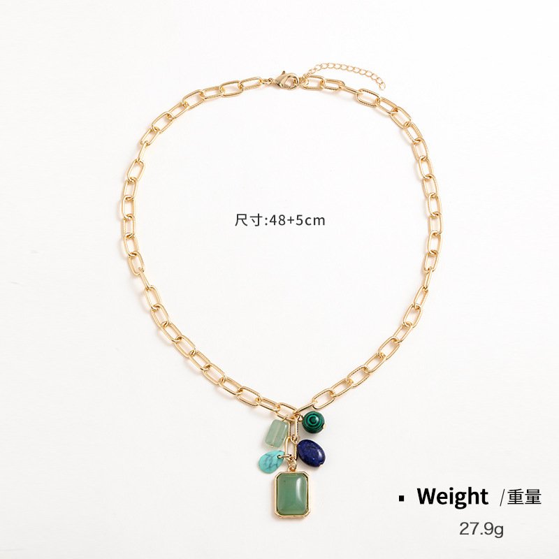 Temperament Entry Lux Color Pendant Necklace For Women European And American - Image 3
