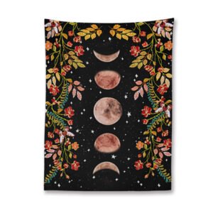 Moon Phase Flower Tapestry Home Decoration Bedroom Decoration Background Cloth Can Be Customized