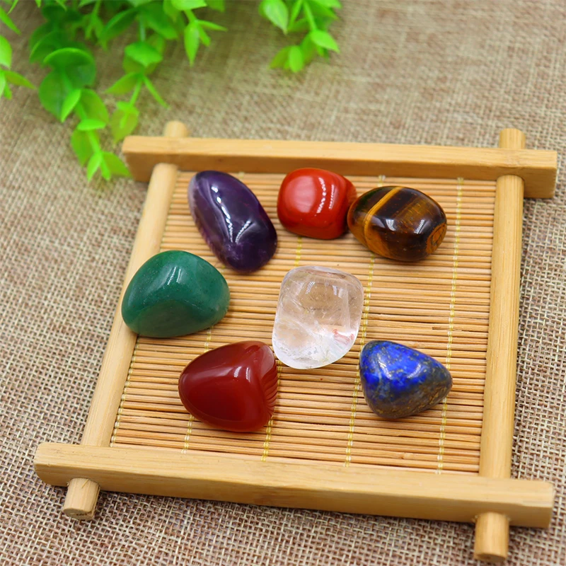 7pc/set Natural crystal Yoga Polished Energy Stone Agate Chakra Reiki Healing Home Decoration Collection Popular Stones - Image 6