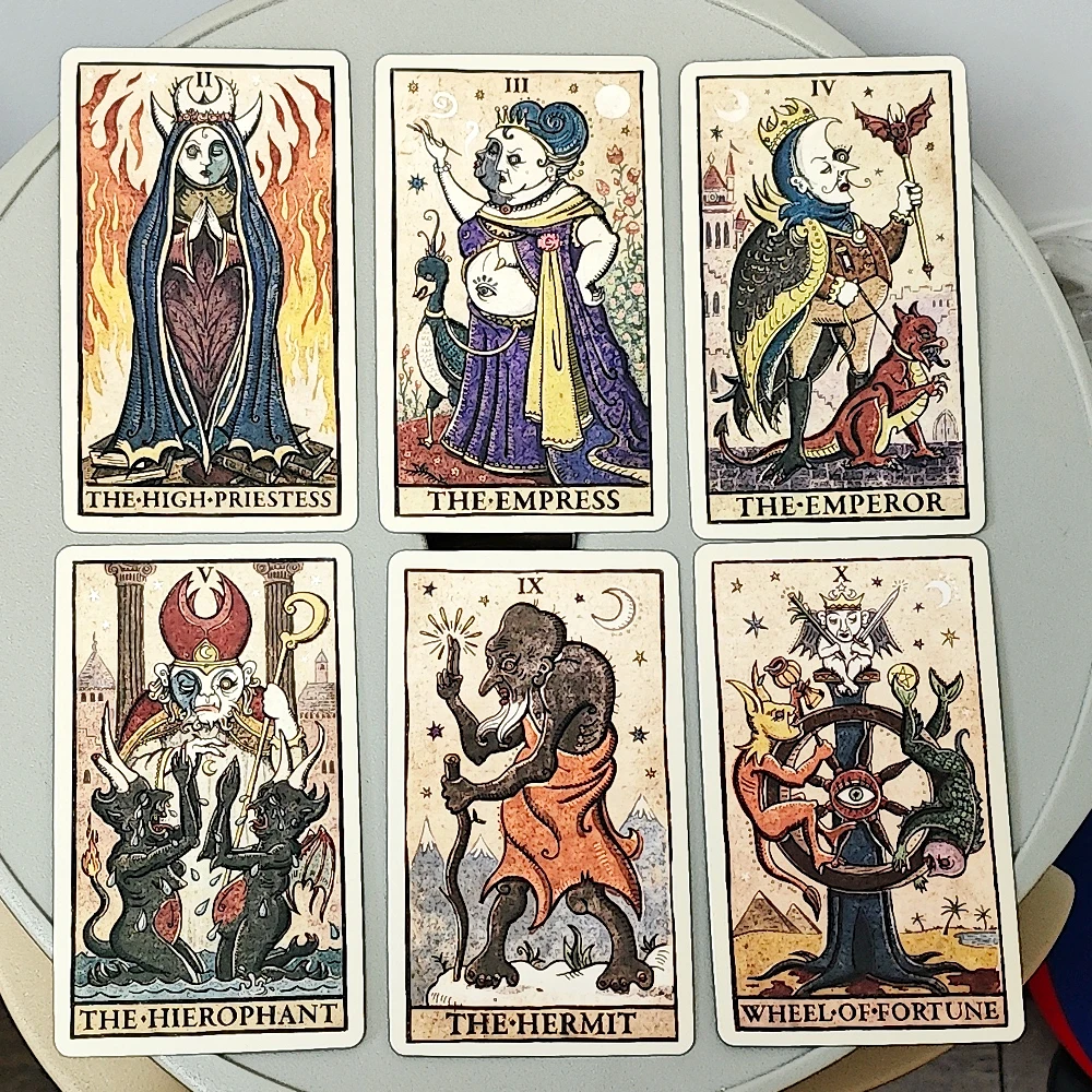 Trionfi Della Luna Tarot - Fully Illustrated 78-card Tarot Deck 10.3*6cm Inspired By Marseilles Style Tarot - Image 6