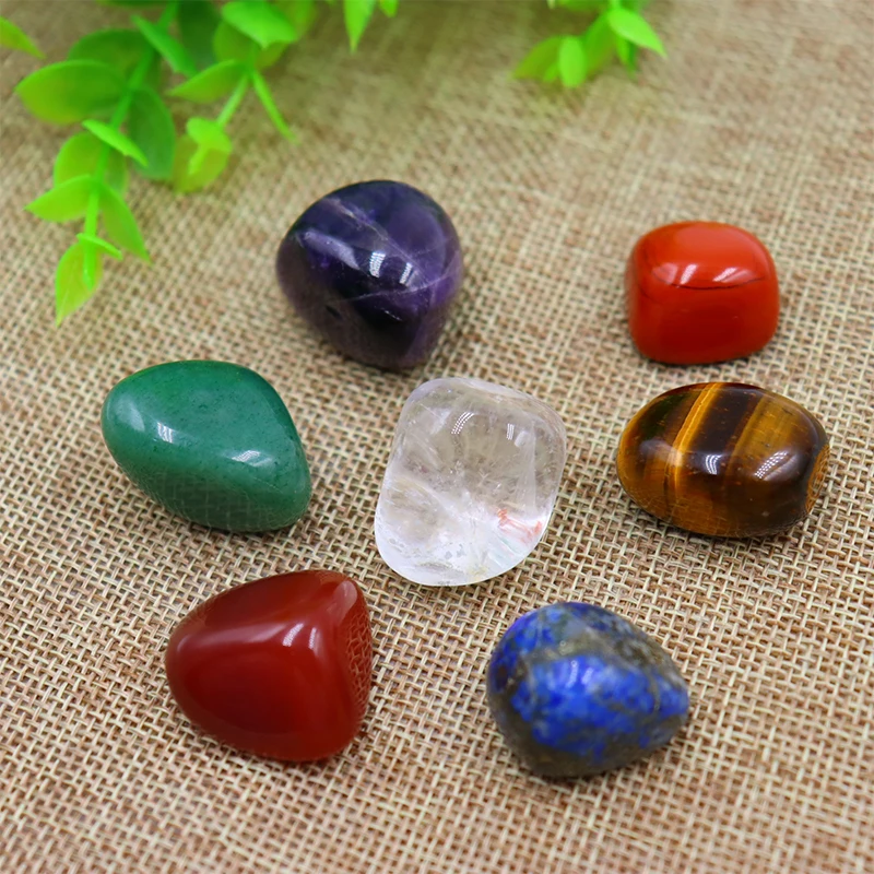 7pc/set Natural crystal Yoga Polished Energy Stone Agate Chakra Reiki Healing Home Decoration Collection Popular Stones - Image 4
