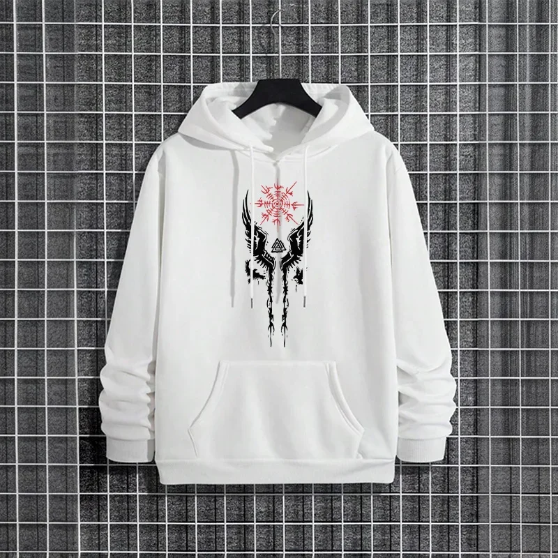 Ancient Viking Raven Men Hoodies Urban Streetwear Fashion Hooded Sweatshirt Male Hip Hop Trendy Casual Hoody Autumn Winter Style - Image 3