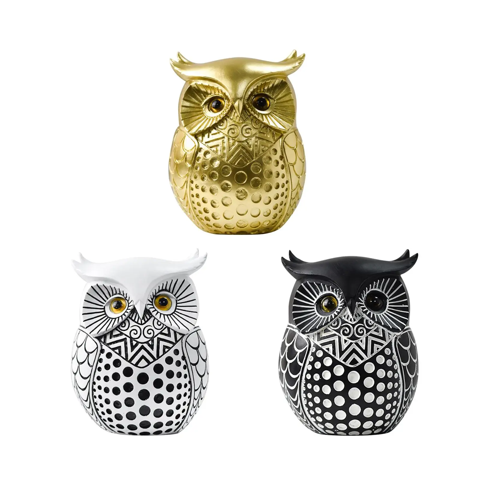 Owl Statue Home Decor Simple Accent Cute Animal Sculpture Owl Decorations for Home for Tabletop Entrance Shelf Mantel - Image 5