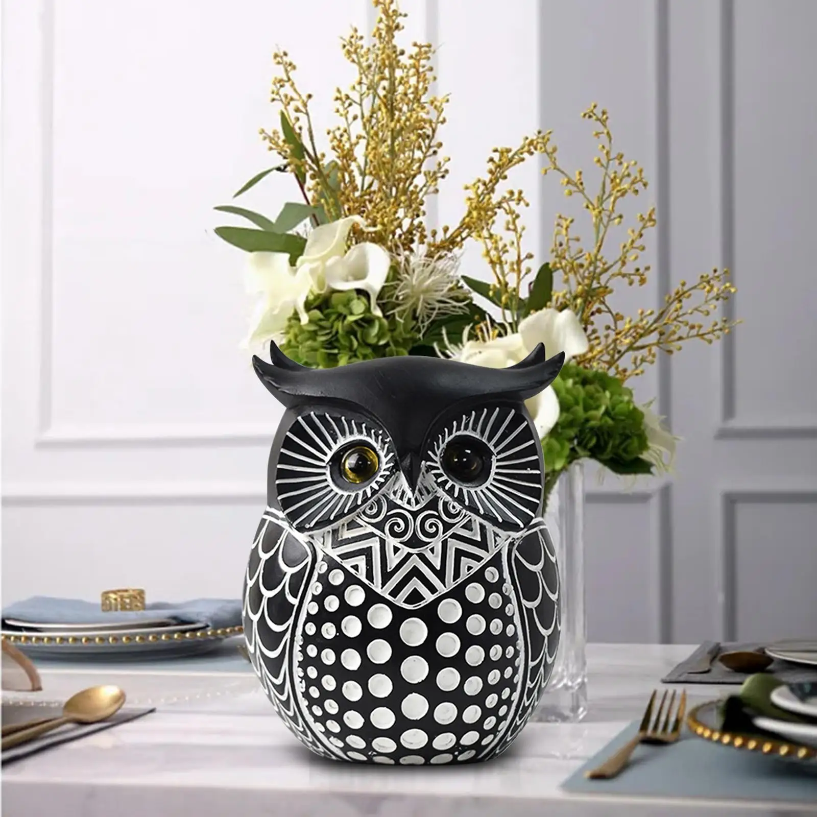 Owl Statue Home Decor Simple Accent Cute Animal Sculpture Owl Decorations for Home for Tabletop Entrance Shelf Mantel - Image 4