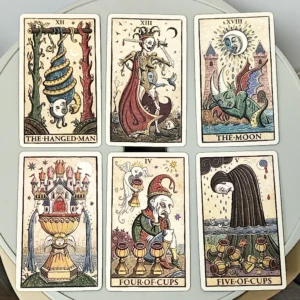 Trionfi Della Luna Tarot - Fully Illustrated 78-card Tarot Deck 10.3*6cm Inspired By Marseilles Style Tarot