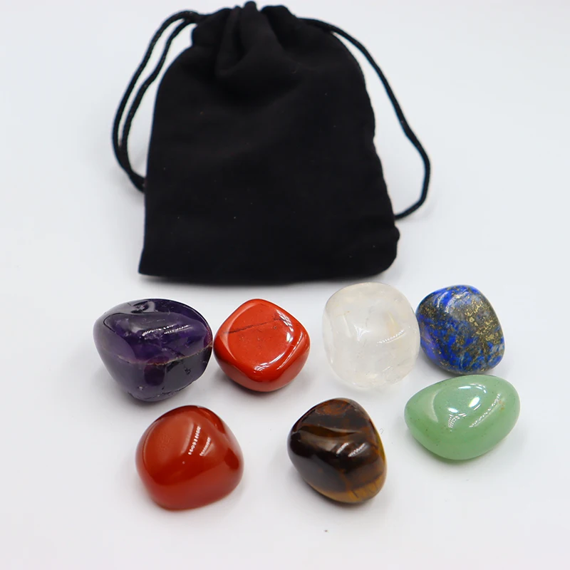 7pc/set Natural crystal Yoga Polished Energy Stone Agate Chakra Reiki Healing Home Decoration Collection Popular Stones - Image 5