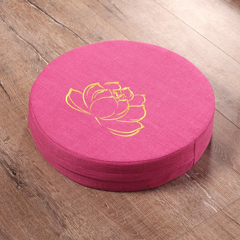 Embroidered Linen Lotus Meditation Meditation Futon - Image 2