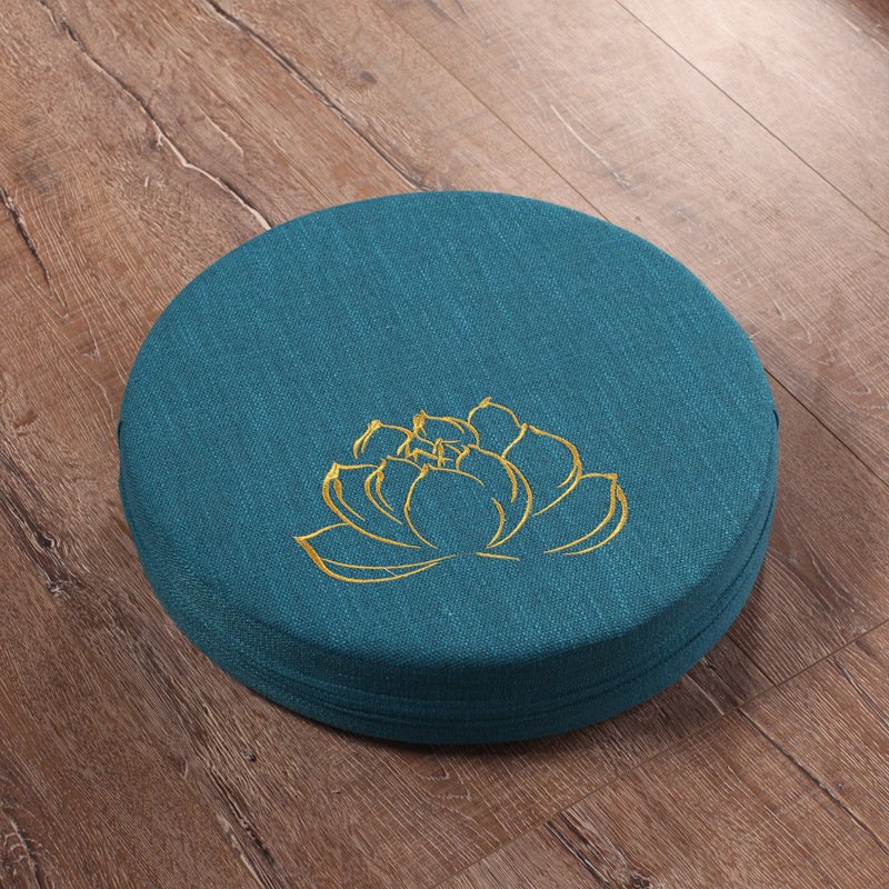 Embroidered Linen Lotus Meditation Meditation Futon - Image 3